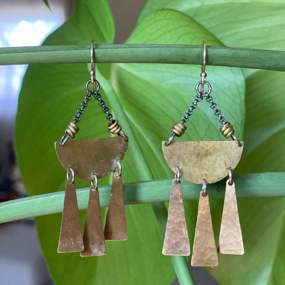 Jennifer Kahn Sunshine Daydreams brass chime earrings